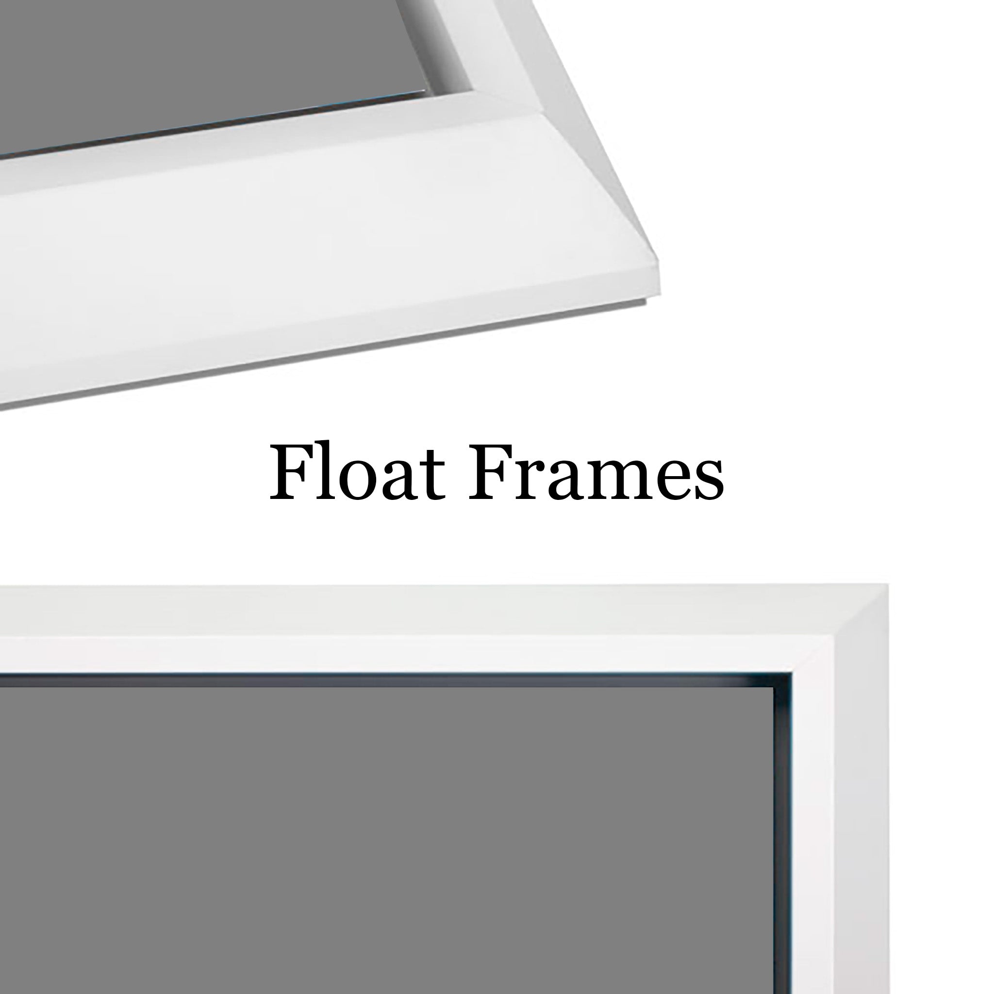Up close of float frame sample from Dreaux Fine Art. It shows how the picture frame surrounds the picture and makes it look like it is floating. 